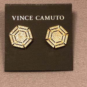 Vince Camuto Sparkling Earrings! Gold Tone!